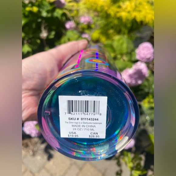 Starbucks + Tim Singleton NWT PRIDE Holographic Silver Emoji 24oz Tumbler - Picture 7 of 8